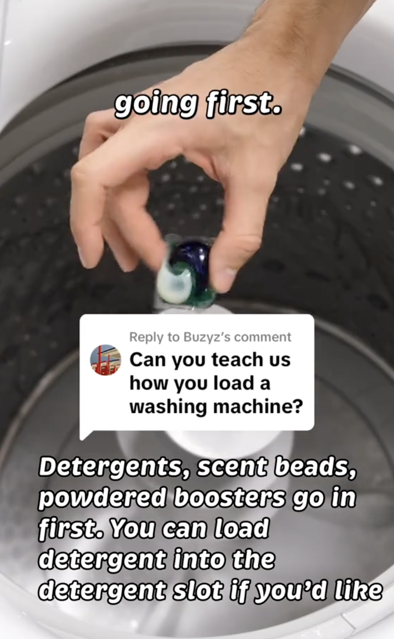man giving a laundry lesson